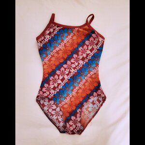 Destira Hawaiian Print Leotard for Gymnstics - Adult XS